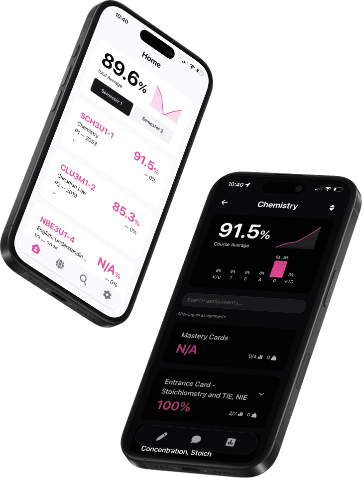 BetterTA mockups on two iPhones
